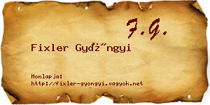 Fixler Gyöngyi névjegykártya
