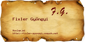Fixler Gyöngyi névjegykártya