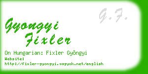 gyongyi fixler business card