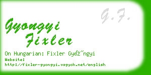 gyongyi fixler business card